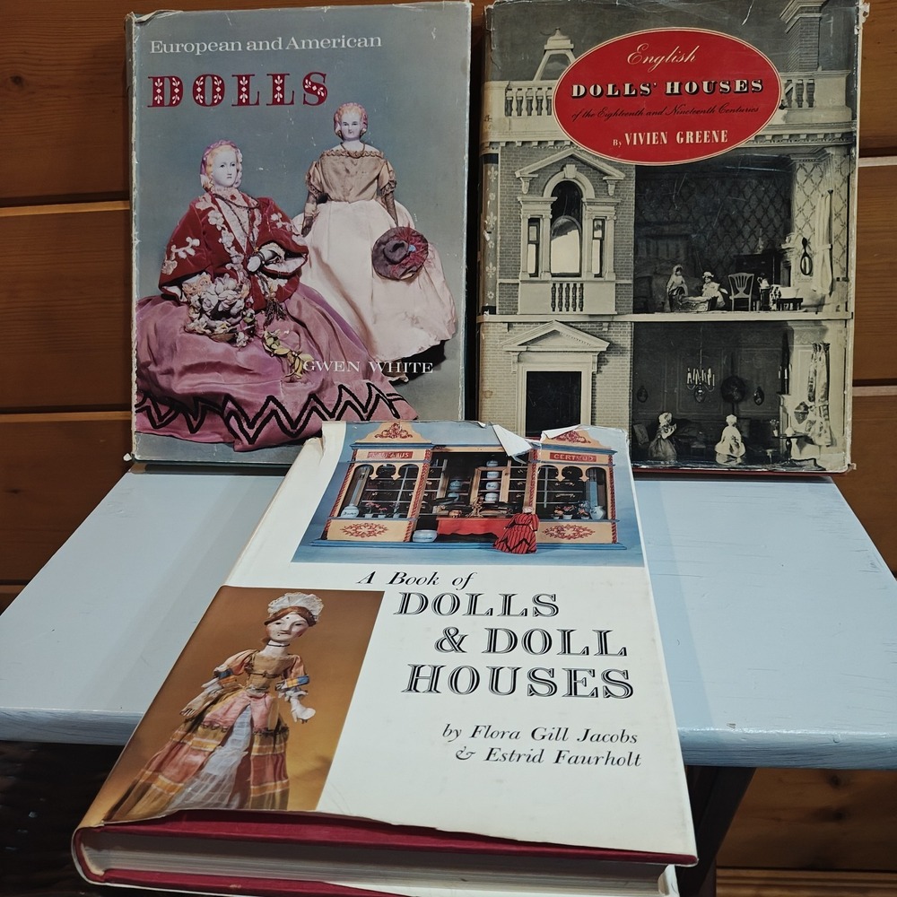 Lot of 3 Vintage 60s Antique Doll‎ & Doll House Books European & American